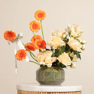 Radiance in Peach Flower Vase