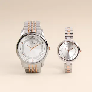 Titan Two Tone Couple Watch Set Titan Two Tone Couple Watch Set