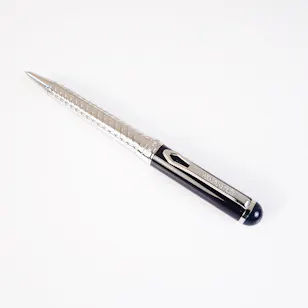 Roberto Cavalli Writing Pen | Silver Color & Blue Lacquer Roberto Cavalli Writing Pen | Silver Color & Blue Lacquer