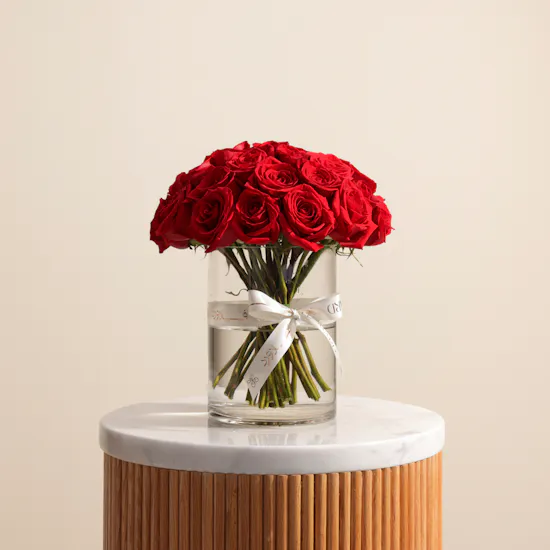 Graceful Red Roses Vase | 35 Roses