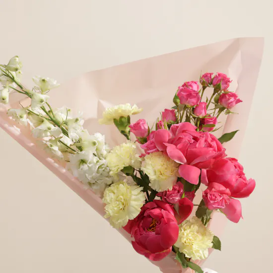 Crimson Peony Whisper Flower Bouquet