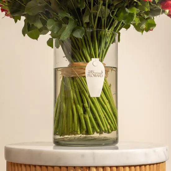 100 Red Baby Roses Vase