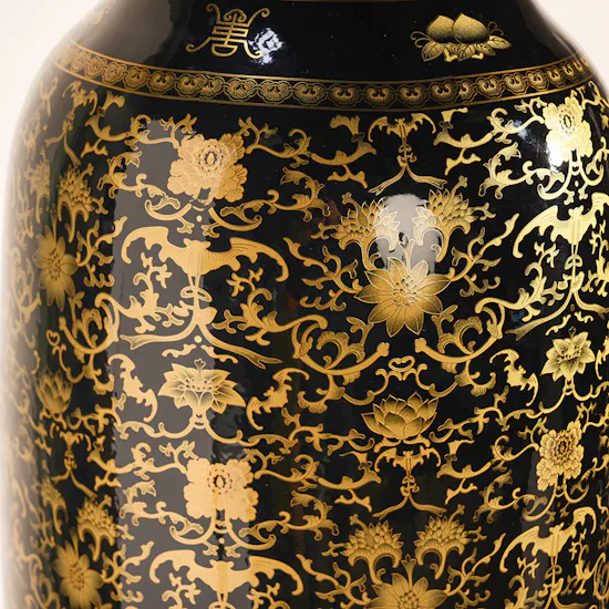 Magnificent Black and Gold Vase | 180 CM