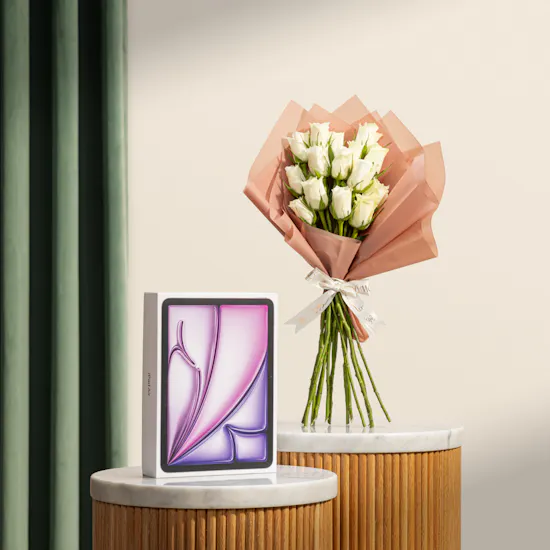 Apple 11-inch Wi-Fi 128GB Purple iPad Air | Soft Majesty Flowers