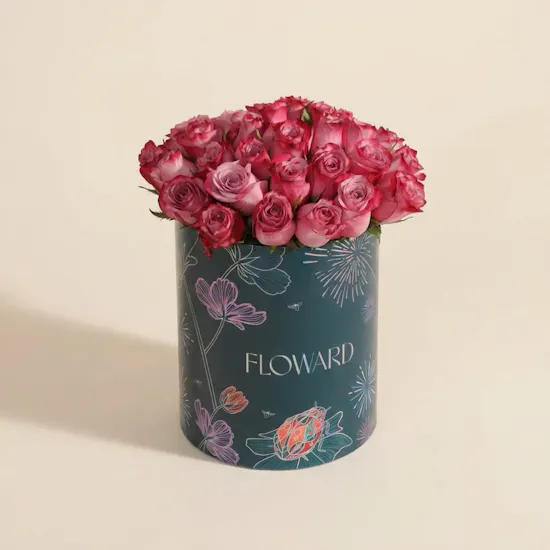 Royal Purple Rose Box | 25 Flowers