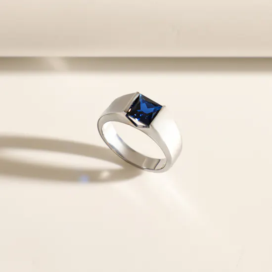 Floward Blue Stone Men's Signet Ring | Size 9