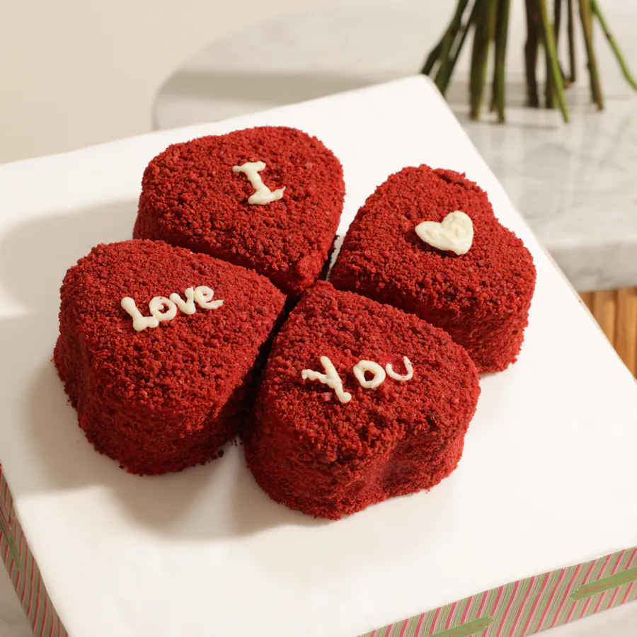 Floward I Love You Red Hearts Cake | Romantic Flowers 4