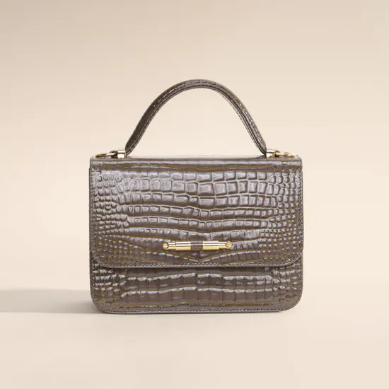 Rula Galayini Baby Vertigo Tan Croc-Print Women’s Bag