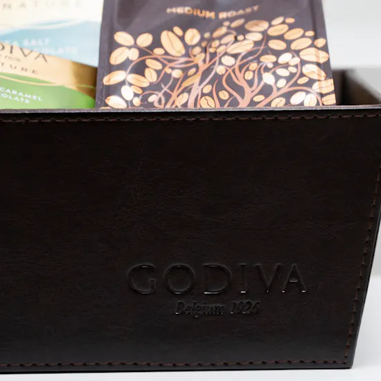 Godiva Chocolates Hamper Basket | White Lilies Vase
