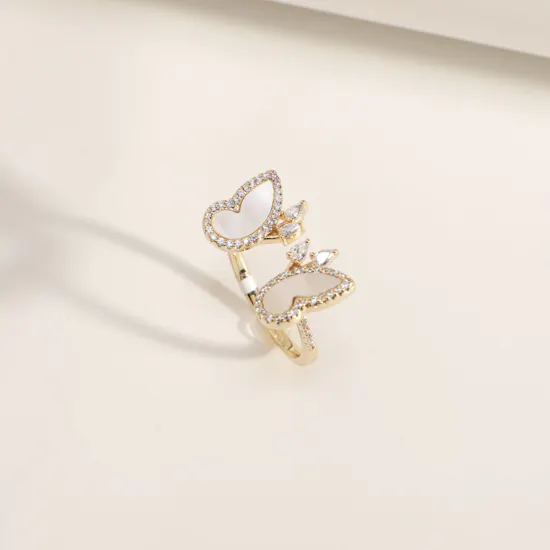 Alvira Butterfly Zerconia Gold Plated Jewelry Set