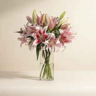 Pink Grace Lily Vase | 8 Flowers Pink Grace Lily Vase | 8 Flowers