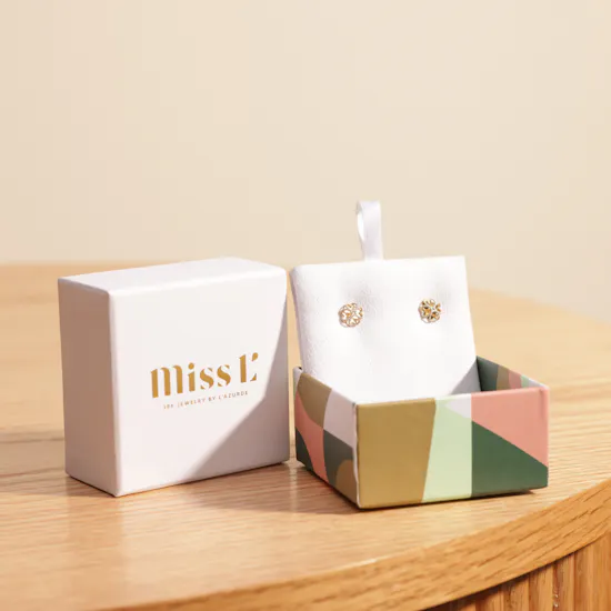 Miss L by L'azurde Flower Stud Gold Earrings
