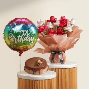 Floward Caramel Biscuit Cake | New Chapter of Joy Flowers and Balloon Floward Caramel Biscuit Cake | New Chapter of Joy Flowers and Balloon