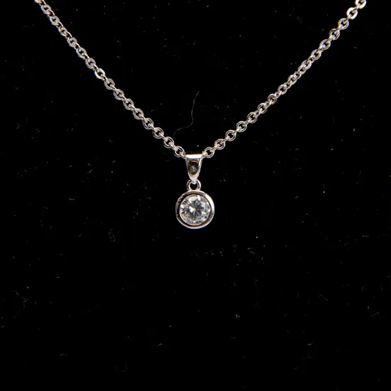 Felizmoda Silver Small Diamond Necklace