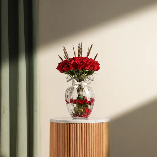 Romance Red Roses Vase