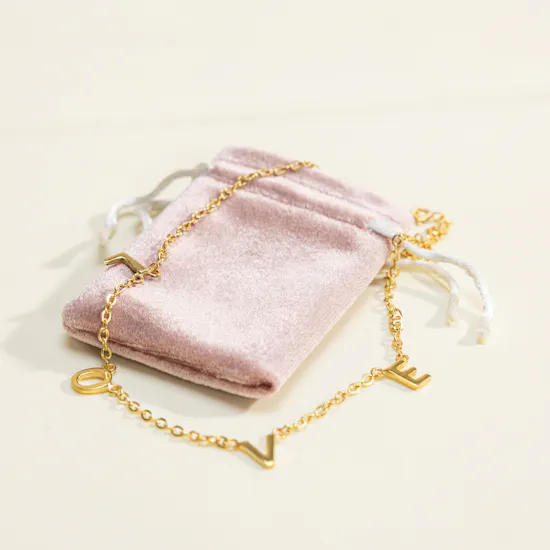 Hrh Love Separate Letter Gold-plated Necklace