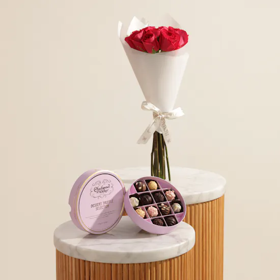 Charbonnel et Walker Dessert Truffle Selection Box | Truly Unforgettable Flower Bouquet