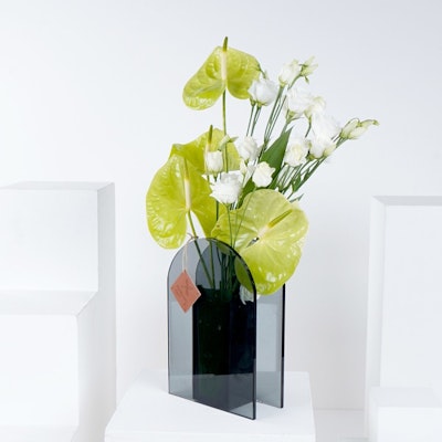 Eustoma & Anthurium | Black Vase