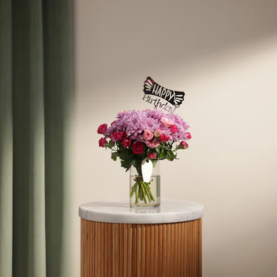 Pink Birthday Melodies Vase