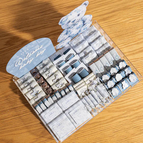 Voila Welcome Baby Boy Large Chocolate Tray