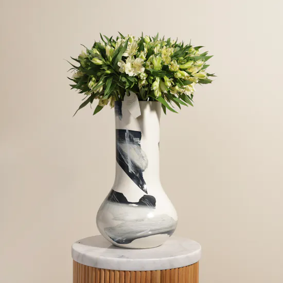 White Alstroemeria Vase