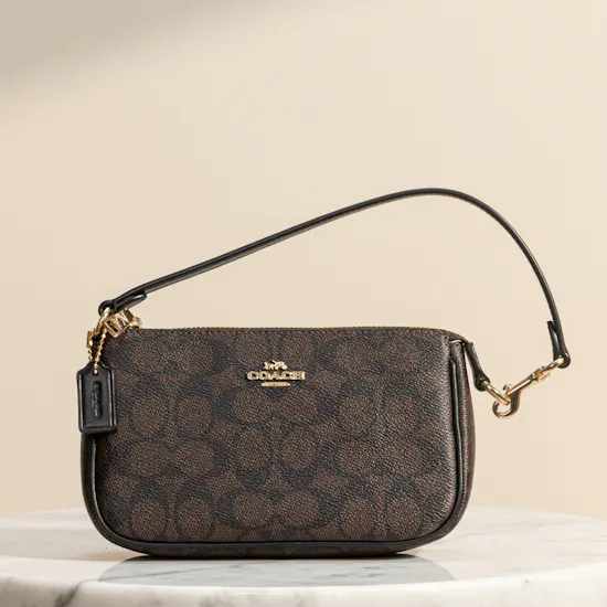 Coach Nolita 19 in Brown Blocked Signature Women's Shoulder Bag