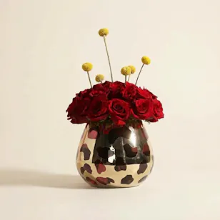 Crimson Luxe Red Rose Vase 