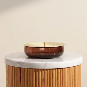 Nude Beret Storage Medium Box with Brass Lid