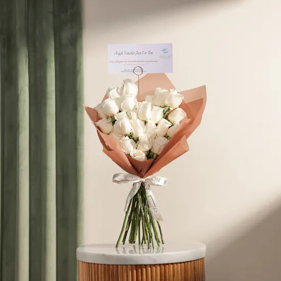 Sparadise Regular Scrub & Relaxing Massage Voucher | Shiny Flowers Bouquet