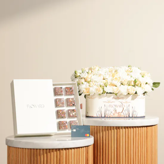 Buy and send Floward Card 150 BHD and Chocolate Box | Scent of Flowers ...