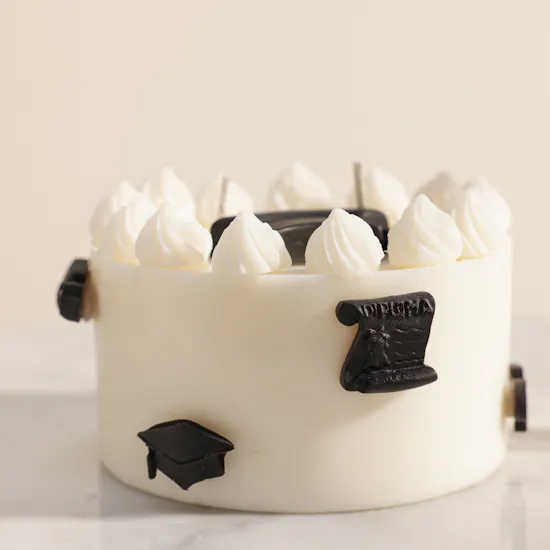 Done by SHK Black and White Graduation Cake Candle