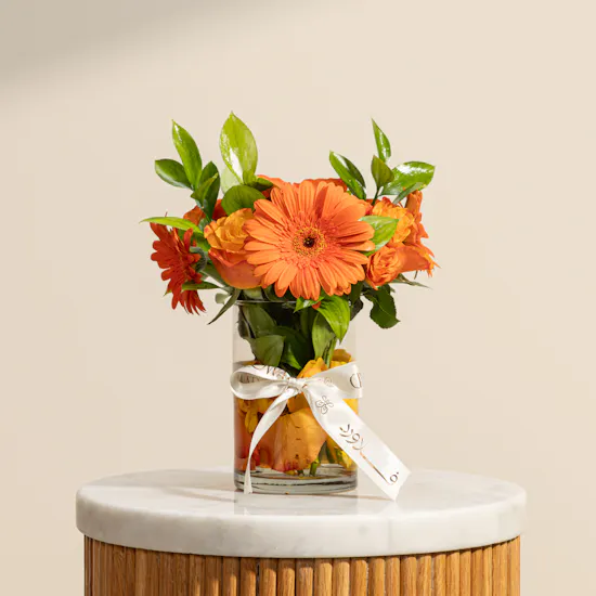 Warm Orange Hues Flower Vase