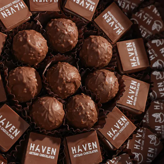 Haven Chocolate Mix Chocolate and Truffles Round Chocolate Box