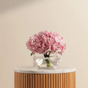 Cozy Pink Hydrangea Vase
