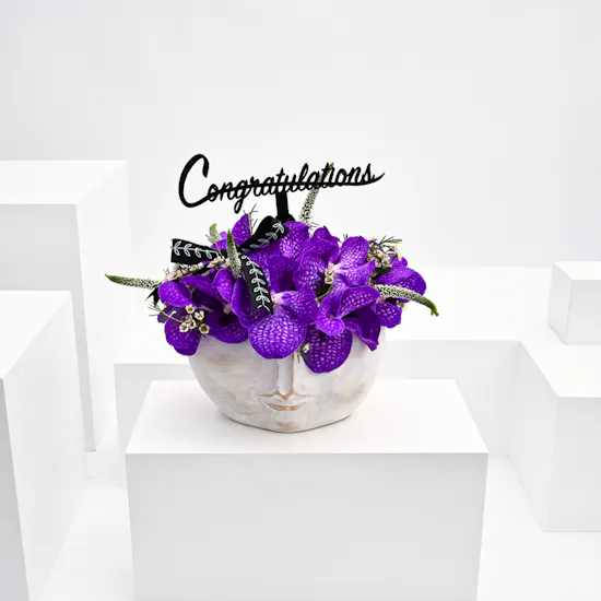 purple Graduation vase Arabic topper