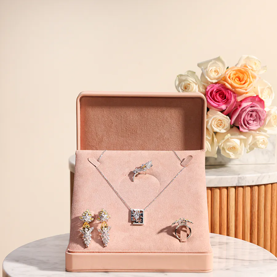 Floward Silver Jewelry Set | Elegant Roses  1