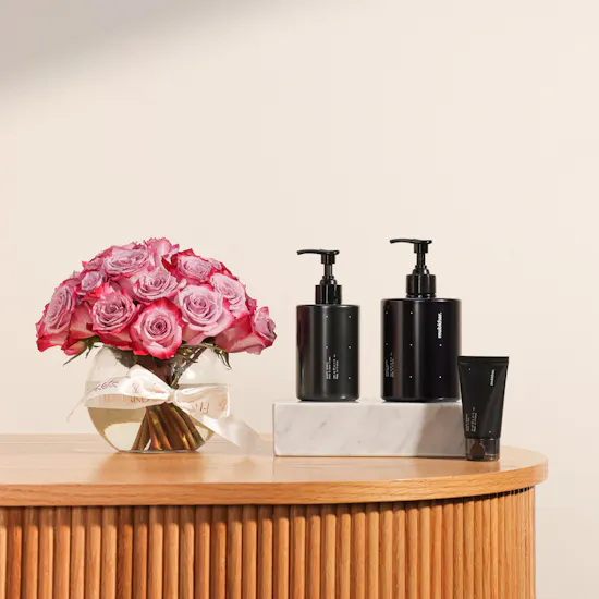 Mubkhar Velvet Touch Gift Set | Cute Purple Roses Vase
