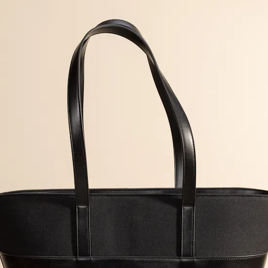 Minilet Leather and Canvas Tote | Black