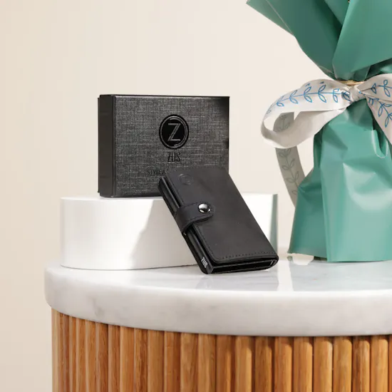 ZUS Black Genuine Leather Wallet | Flowers