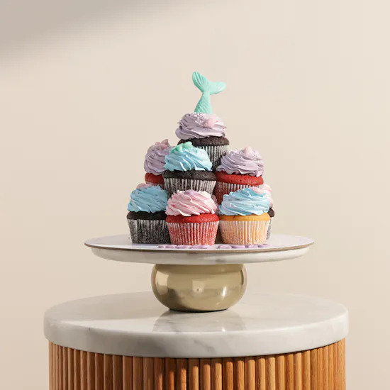 December Cake Personalized Mermaid Cupcake Tower