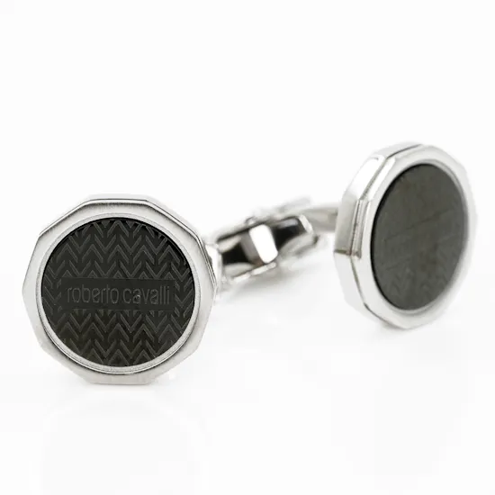 Roberto Cavalli Cufflinks | Silver and Black