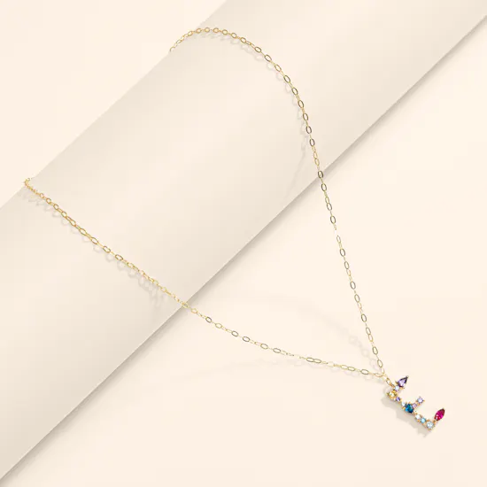 L'azurde E Gold Letter Necklace