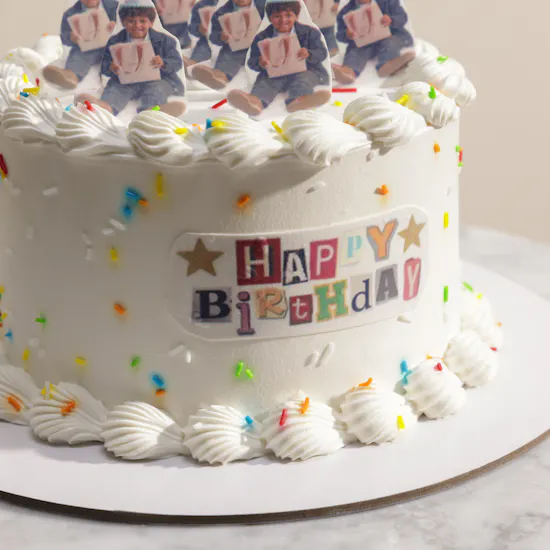 Mister Baker Personalized Happy Birthday Photo Cake