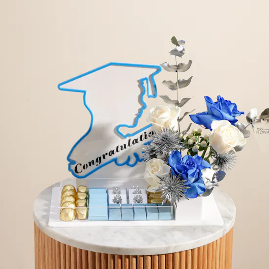 Floward Graduation Floral Chocolate for Him Tray