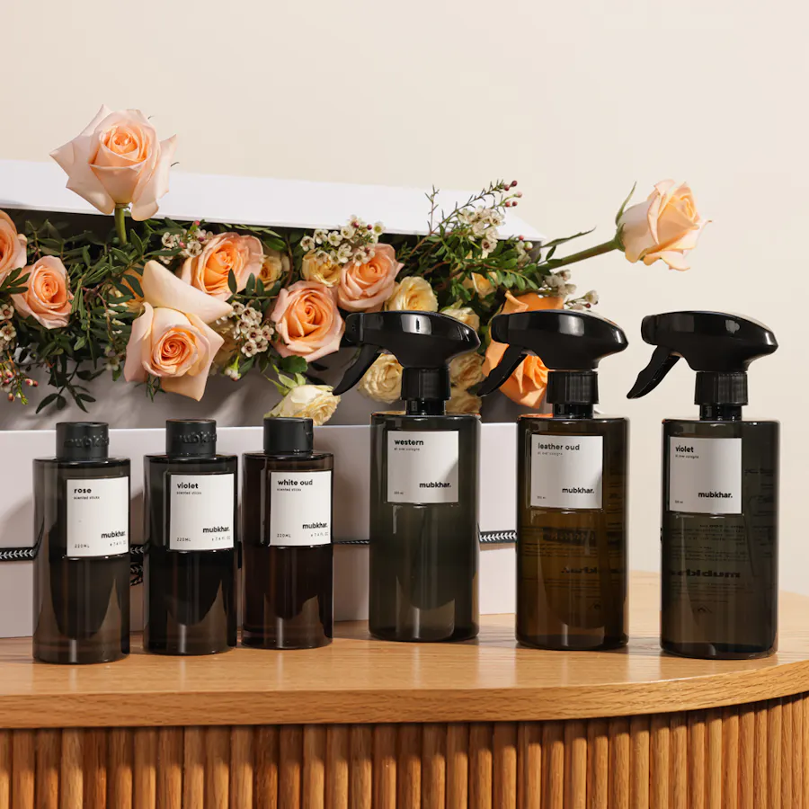 Mubkhar 6-Piece Gift Set | Peach Roses 2