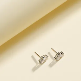 EverPromise By Gold Land Round & Pear Diamond Earrings