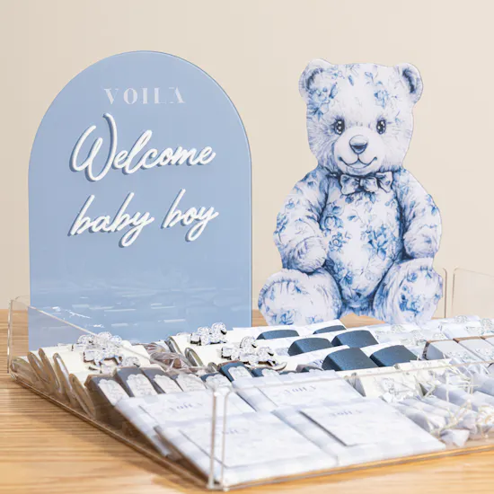 Voila Welcome Baby Boy Large Chocolate Tray