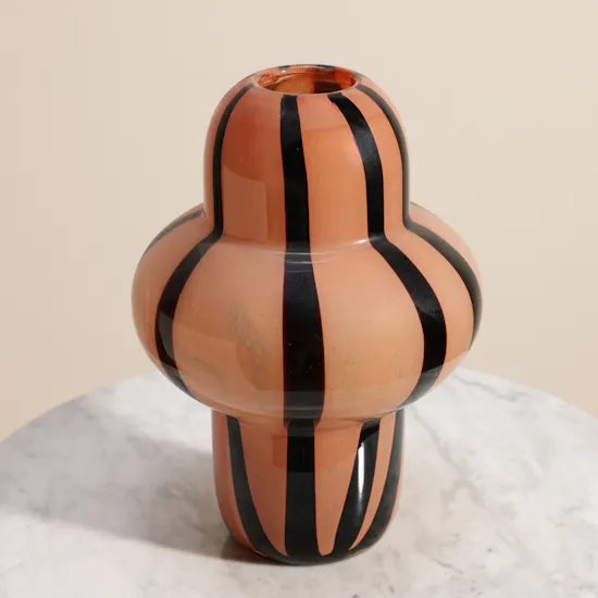 Floward Glow Orange and Black Flower Vase
