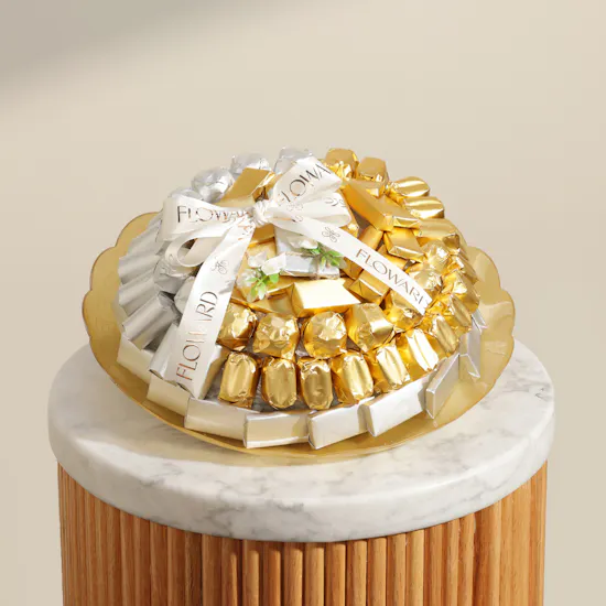 Floward Golden and Silver Assorted Medium Chocolate Tray