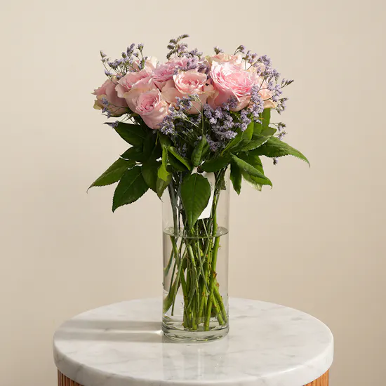 Simple Light Pink Roses Vase